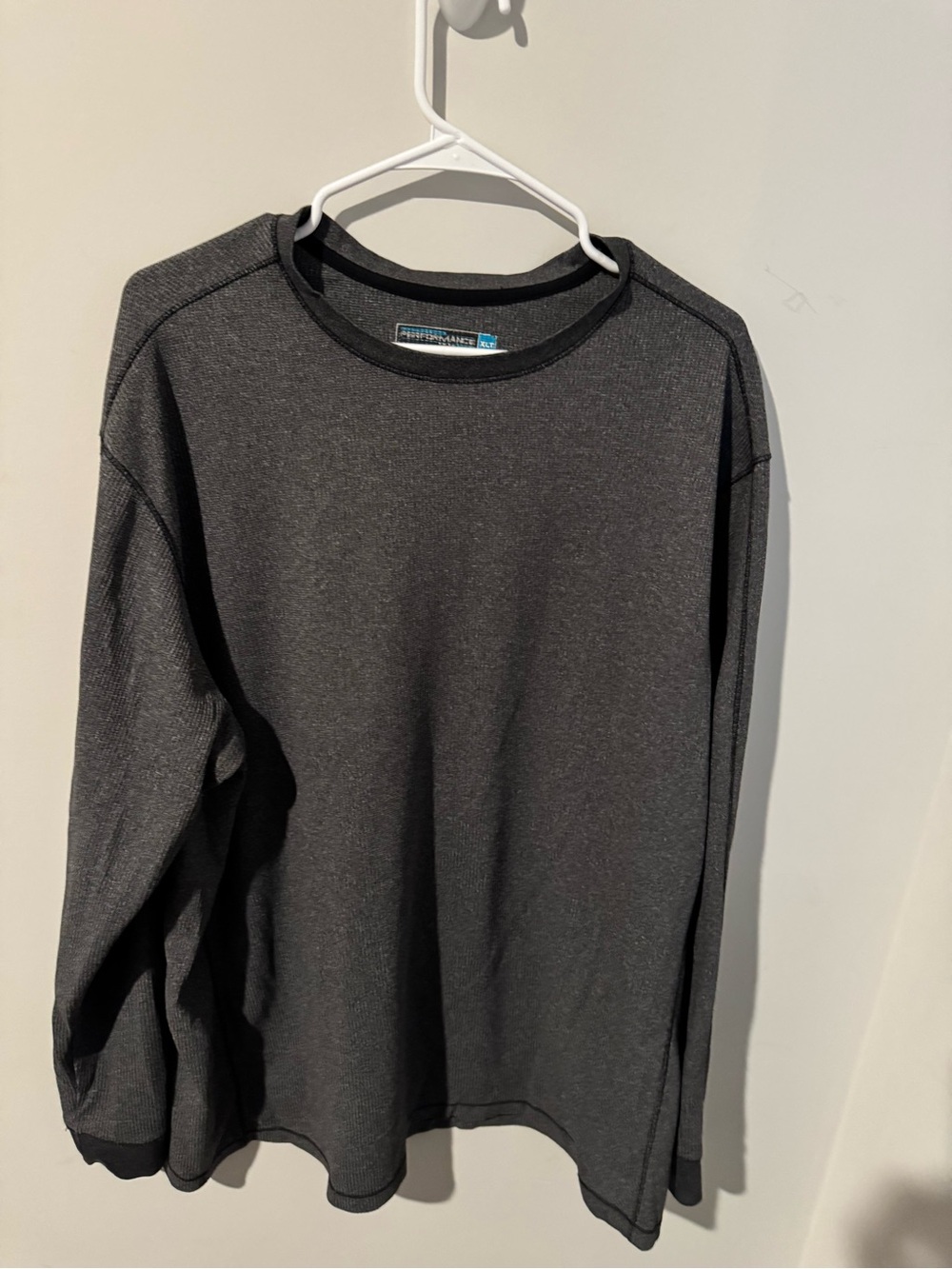 Men's Long Sleeve Crewneck Tee - Charcoal